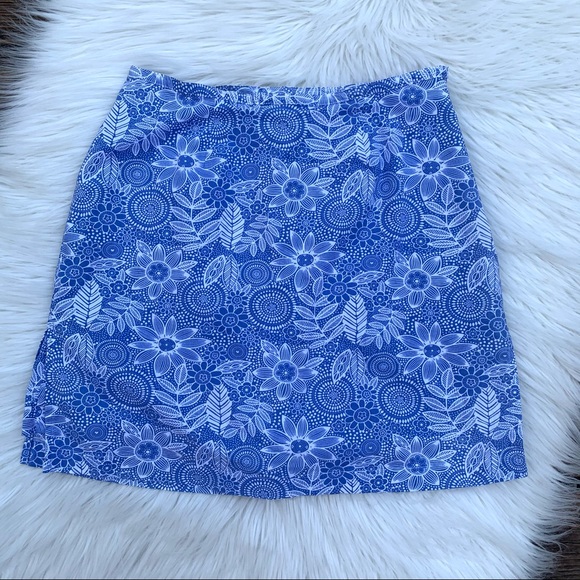 Kim Rogers Floral Mini Skirt Blue Skort 8 - Picture 7 of 10